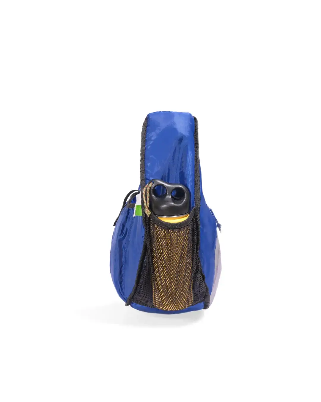 Side interior view of SYMA Fable Sling Bag Light Cream showing internal water bottle pocket. Minimalist sling bag