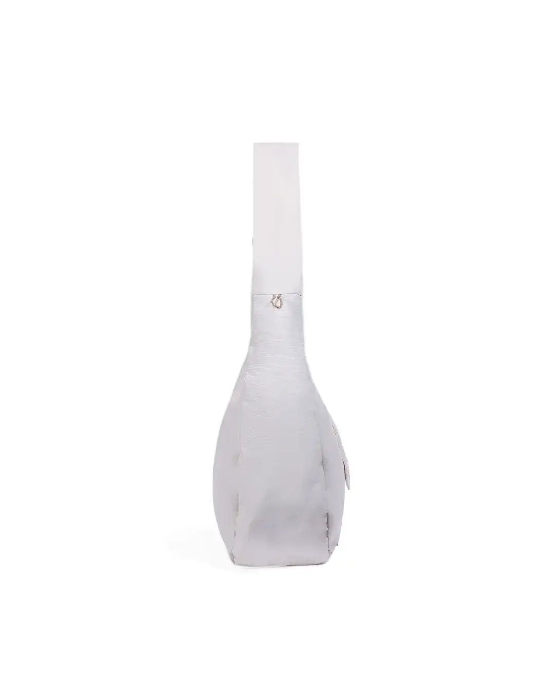 Side profile view of SYMA Fable Sling Bag Light Cream showing slim silhouette. Minimalist everyday sling bag