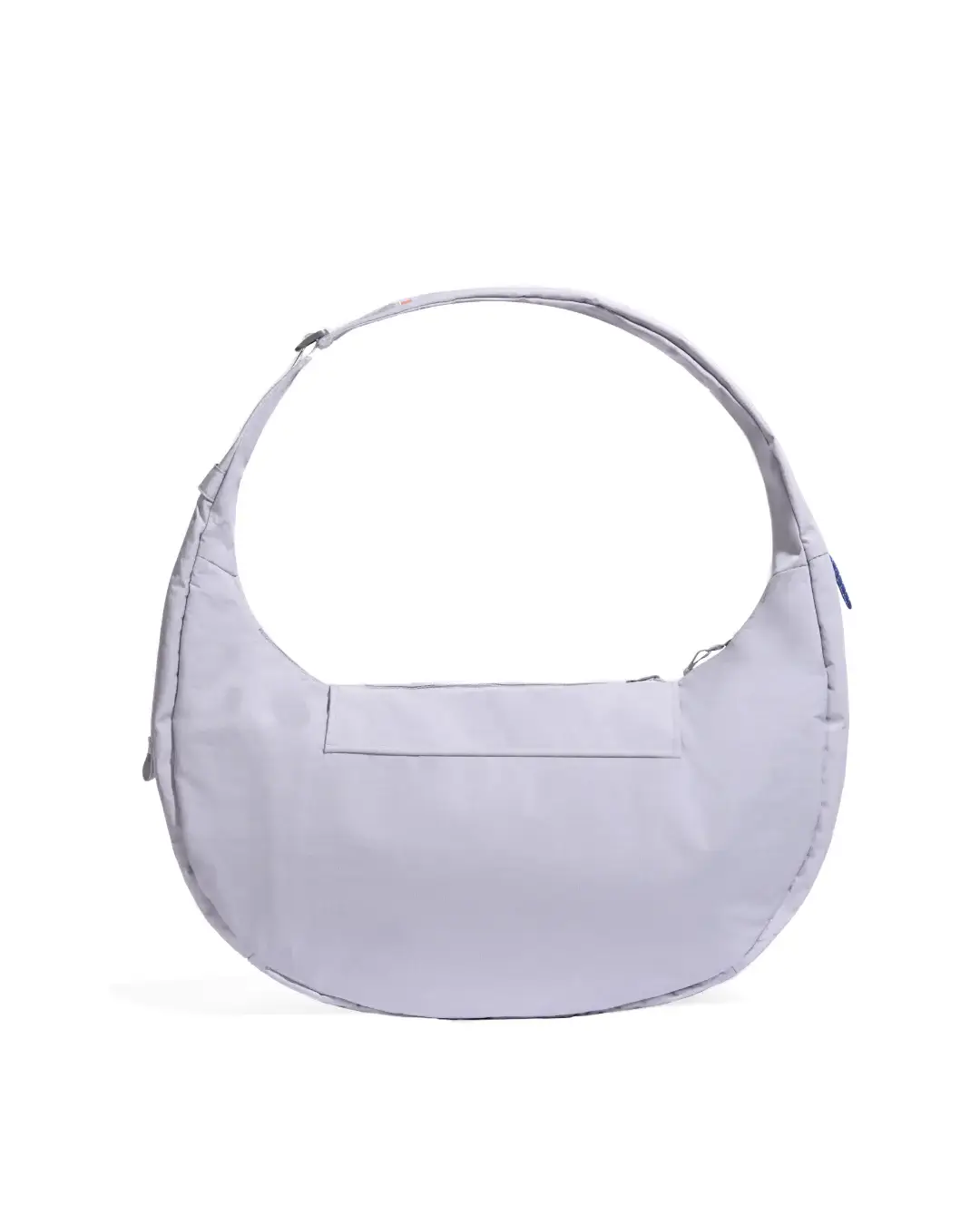 Back view of SYMA Fable Sling Bag Light Grey showing seamless rear design. Minimalist tech messenger